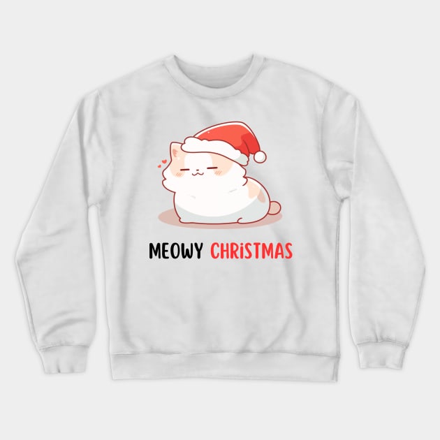 Santa Cat Meowy Christmas Crewneck Sweatshirt by DressedInnovation